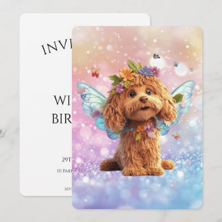 Cavapoo Cavoodle Engel Fee Geburtstag Einladung