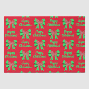 Cavapoo Christmas Dog & Bow Red Seidenpapier