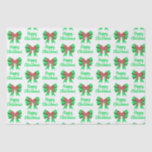 Cavapoo Christmas Dog & Bow White Seidenpapier<br><div class="desc">Cavapoo / Cavoodle Hund züchten Silhouette in rotem Weihnachtspapier abstraktes Muster und grüner Bogen auf weißem Hintergrund. Ersetzen Sie das glückliche Weihnachten durch alles, was Sie mögen. Perfektes niedliches XMas Hundepapier für Tiergeschenke.</div>