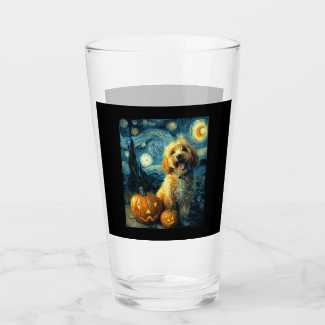 Cavapoo Cute Dog Halloween Jack O Lantern Pumpkin  Glas (Vorderseite)