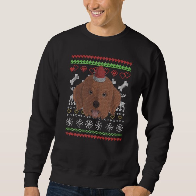 Cavapoo Dog Santa Claus Ugly Christmas Pattern X Sweatshirt (Vorderseite)