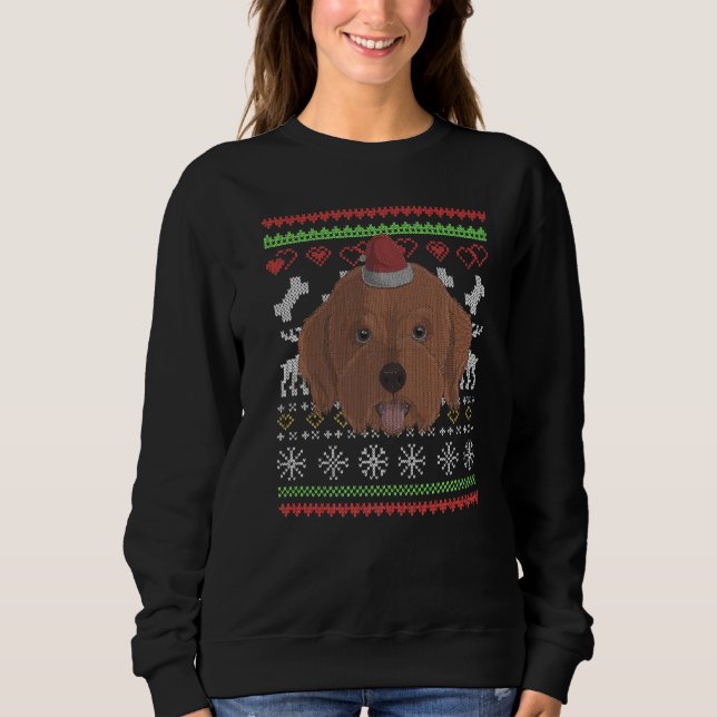 Cavapoo Dog Santa Claus Ugly Christmas Pattern X Sweatshirt (Vorderseite)