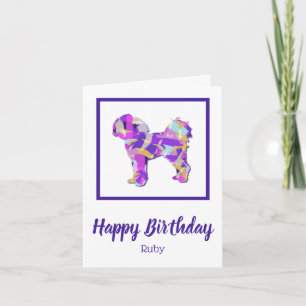 Cavapoo Dog Silhouette Niedlich PPY&B Geburtstag Karte