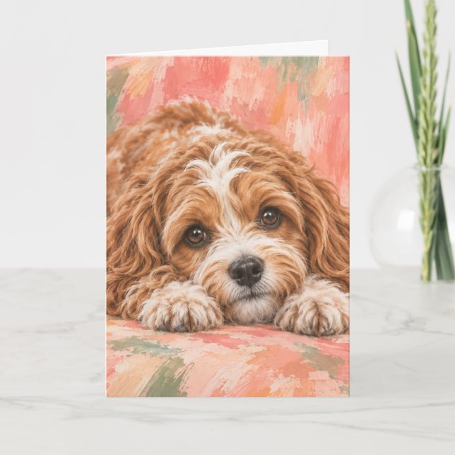 Cavapoo-Grußkarte | Süßer Cavapoo-Hundefan Karte (Vorderseite)