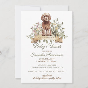 Cavapoo-Hund Welpen Baby Shower Einladung