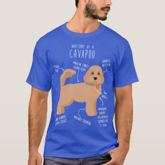 Cavapoo-Hundeanatomie Retro T-Shirt