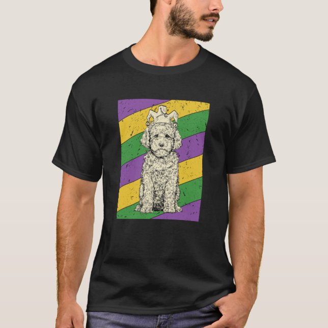 Cavapoo Jester Mardi Gras Doodle Dog Mom or Dad T-Shirt (Vorderseite)