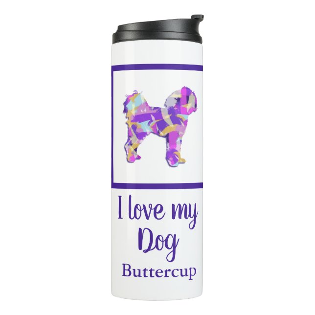 Cavapoo Niedlich Hund Silhouette PPY&B Thermosbecher (Nach links gedreht)