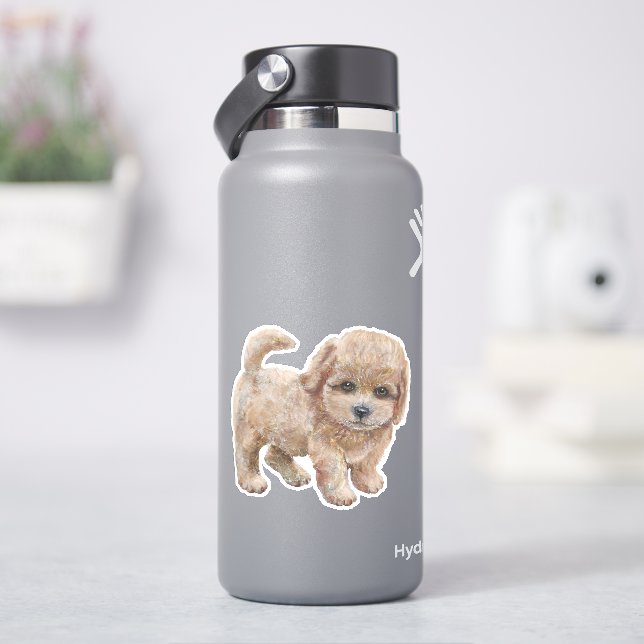 Cavapoo Puppy Cartoon Dog Sticker (HydroFlask)