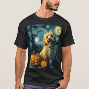Cavapoo Süßer Hund Halloween Jack O Kürbis  T-Shirt