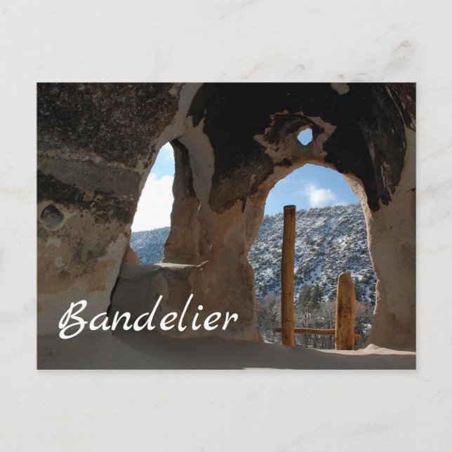 Cavate Delling, Bandelier National Monument, NM Postkarte (Vorderseite)