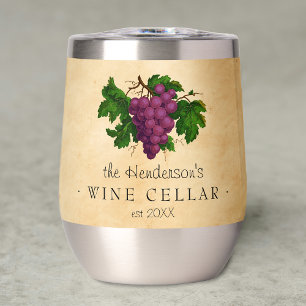 Cave à vin avec raisins Vintage Nom personnalisé