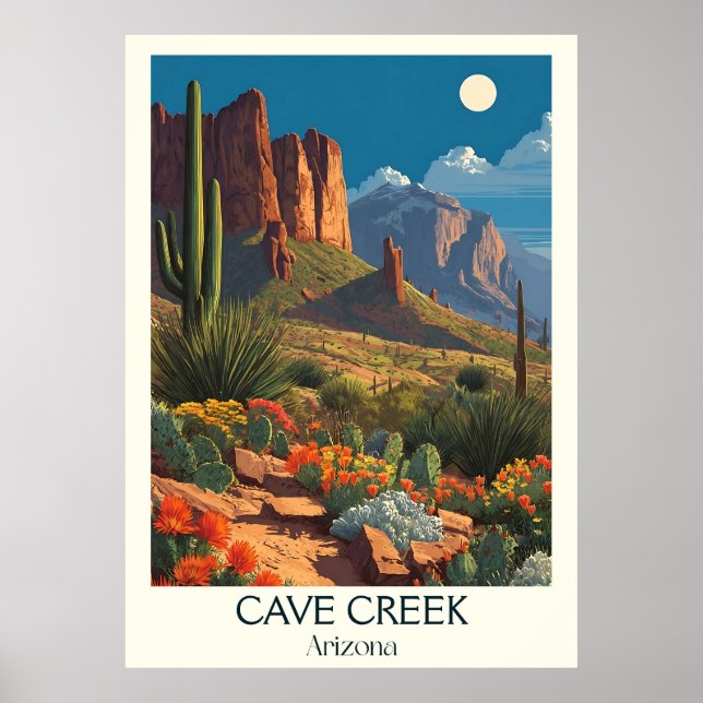 Cave Creek Arizona | Retro S Poster (Vorne)