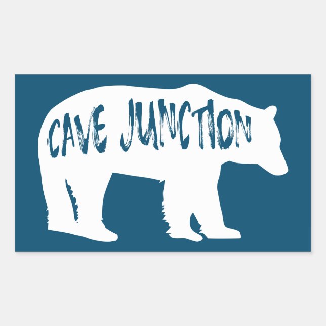 Cave Junction Oregon Bear Rechteckiger Aufkleber (Vorderseite)