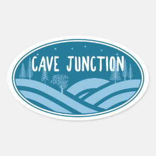Cave Junction Oregon Outdoors Ovaler Aufkleber