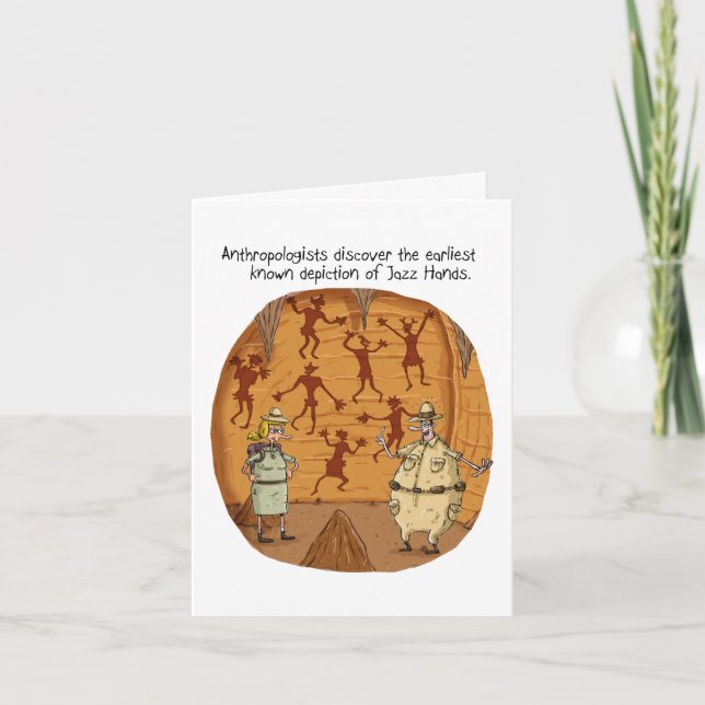 Cave Man Jazz Hands Karte (Vorderseite)