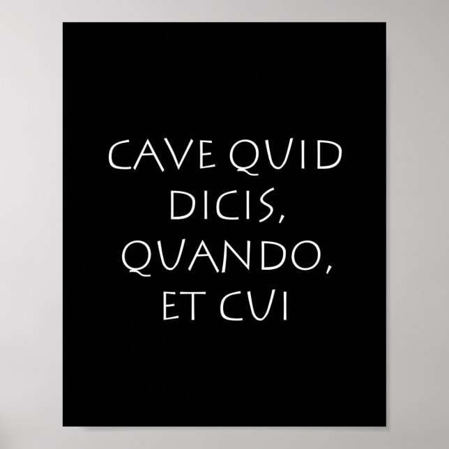 Cave quid dicis quando et cui poster (Vorne)