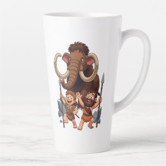 Caveman Dad and Son Mammoth Hunt Milchtasse