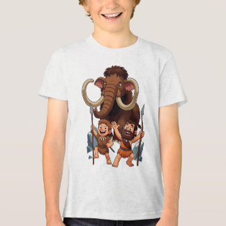 Caveman Dad and Son Mammoth Hunt Tri-Blend Shirt