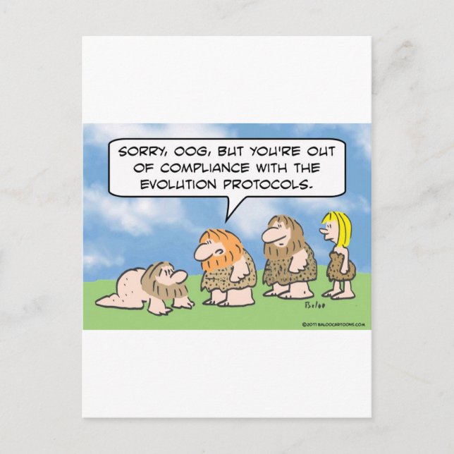 Caveman entspricht nicht der Evolution. Postkarte (Vorderseite)