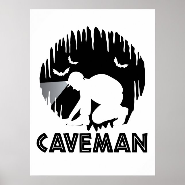 Caveman - Funny Spelunking Poster (Vorne)