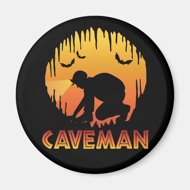 Caveman - Höhlenspelologie Magnet (Vorne)