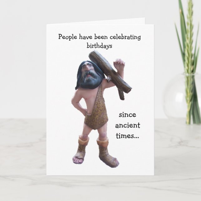 Caveman Humour Personalisiert 50. Geburtstag Karte (Vorderseite)