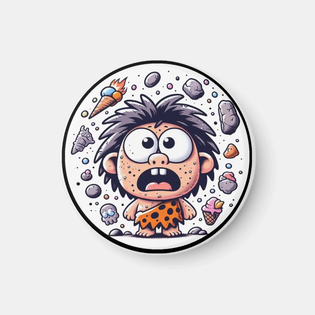 "Caveman Ice Cream Chaos" Magnet (Vorne)
