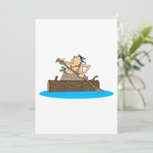 Caveman in einem Kanu Einladung