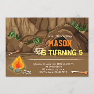 Caveman Party Geburtstagseinladung Einladung