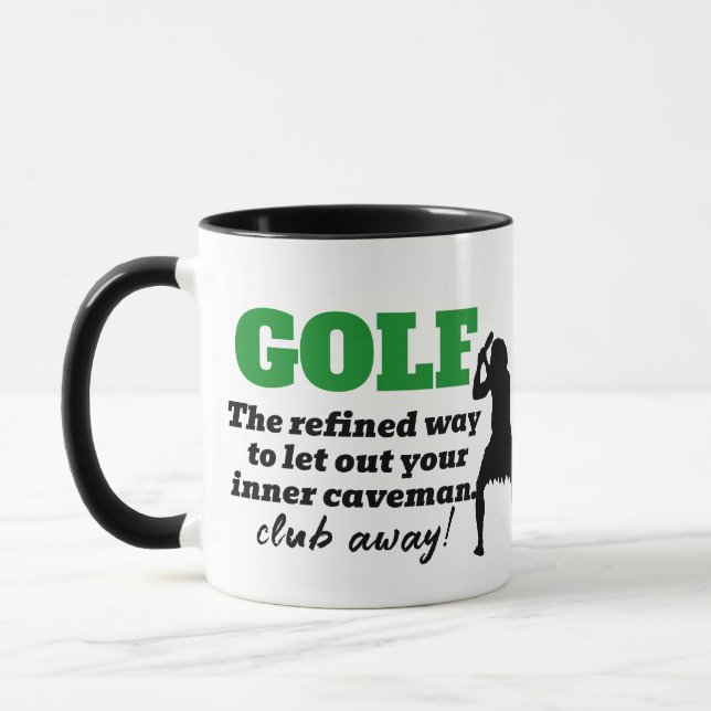 Caveman Pun Golf Tasse für Herren, Perfektes Golfe (Links)