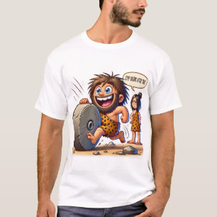 Caveman Rolling Stone Funny T-Shirt