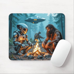 Caveman und Alien Robot by Campfire Mousepad
