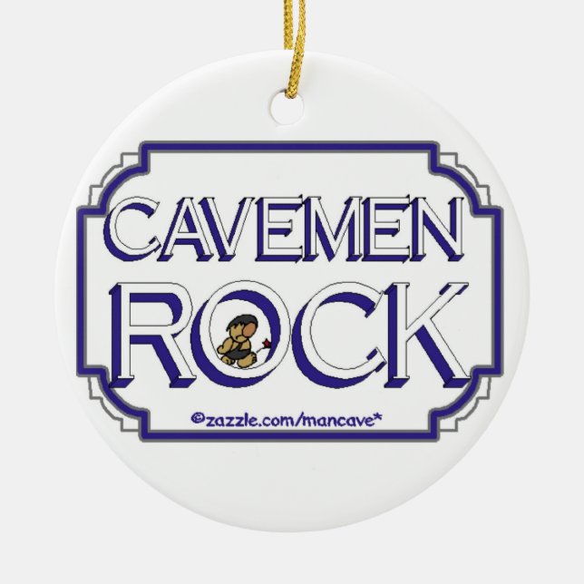 Cavemen Rock BW Keramikornament (Vorne)