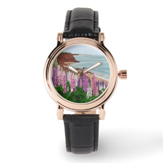 Cavendish Cliffs und Lupins Watch Armbanduhr