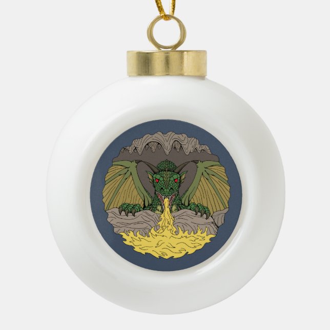 Cavern Dragon 2016 Keramik Kugel-Ornament (Vorderseite)