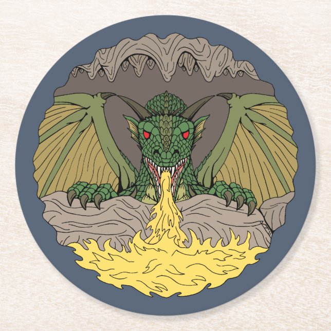 Cavern Dragon 2016 Runder Pappuntersetzer (Vorderseite)