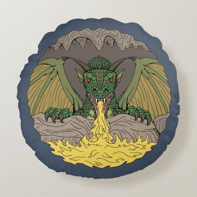 Cavern Dragon 2016 Rundes Kissen (Vorderseite)
