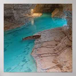 Cavern Lake Abstrakt - Wasser und Felsentexturen Poster