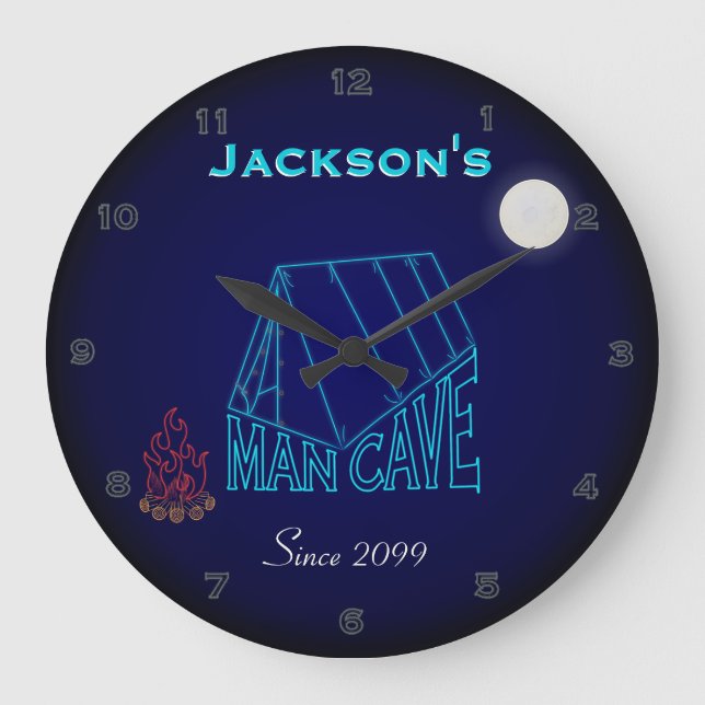 Caverne Homme pour Campers Horloge murale (Recto)