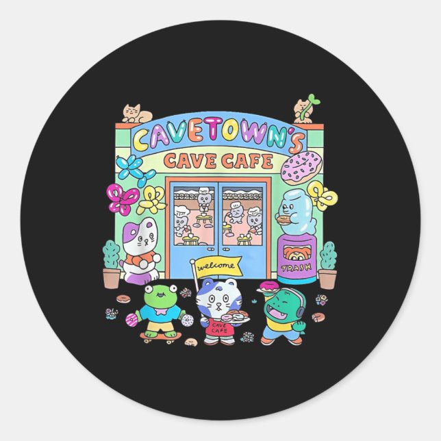 Cavetowns Cave Cafe Runder Aufkleber (Vorderseite)