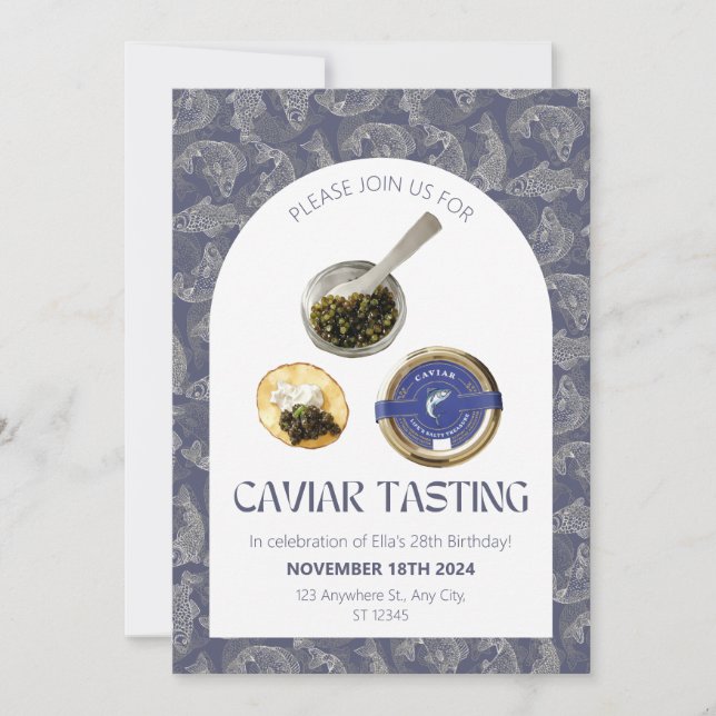 Caviar-Degustations-Party Einladung (Vorderseite)