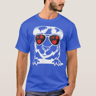 Cavie Heart Sonnenbrille Cooles Meerschweinchen Va T-Shirt
