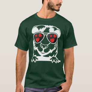 Cavie Heart Sunglasses Coole Guinea Pig Valentine T-Shirt
