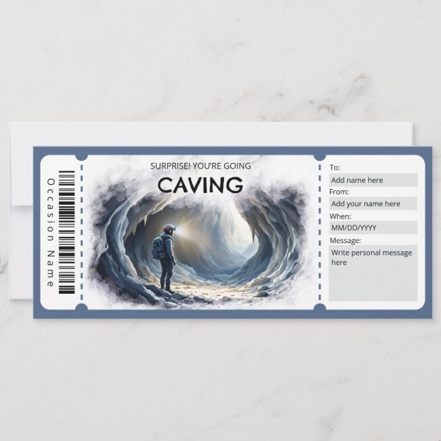 Caving Gift Certificate Einladung (Vorderseite)