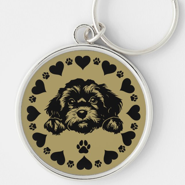 Cavoodle Dog Owner Schlüsselanhänger (Vorne)