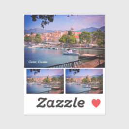 Cavtat, Kroatien Blick auf die Stadtrundschneide Aufkleber