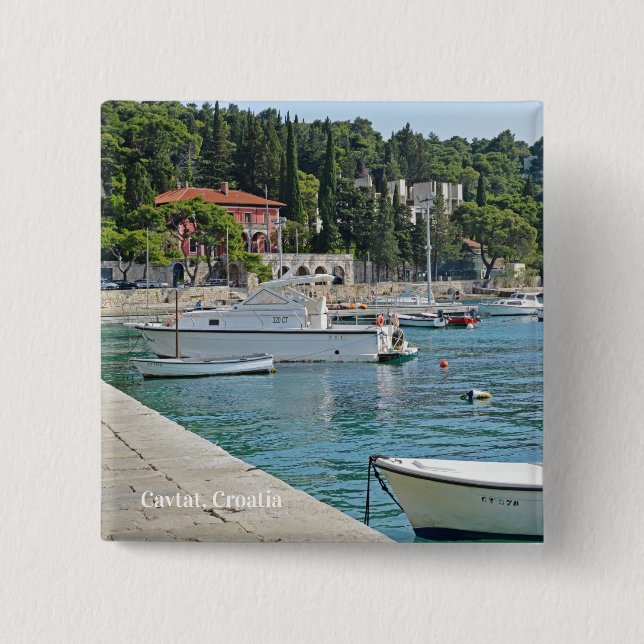 Cavtat, Kroatien Sicht auf das Wasser Button (Vorderseite)