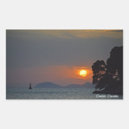 Cavtat, Kroatien Sicht auf Sunset Holiday Rechteckiger Aufkleber