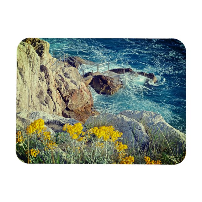 Cavtat Rocky Beach View Holiday Magnet (Horizontal)